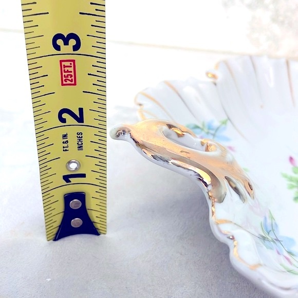 Porcelain Vintage Vanity Trinket Dish Made by ESD Japan Hand Painted Roses EUC - Picture 10 of 11